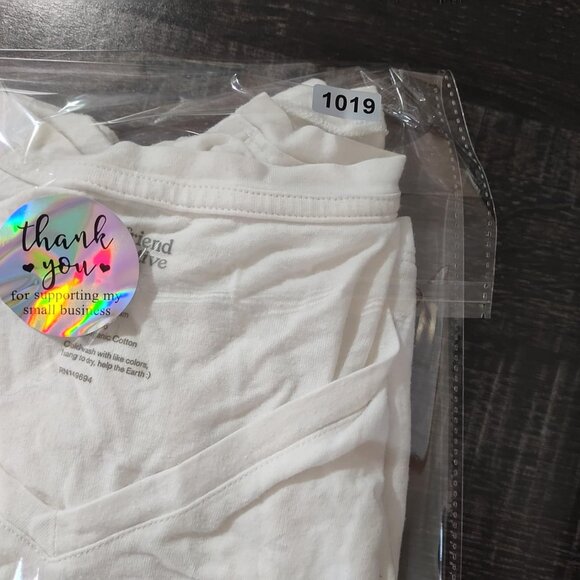 Girlfriend Collective Women M White V-Neck Tee Organic Cotton Blend Eco-friendly - Picture 6 of 6